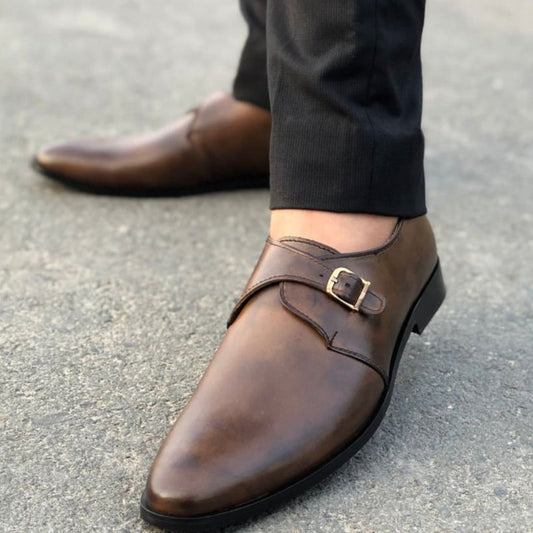 Le Pure Leather Handmade Single Monk-131 Formal Shoes
