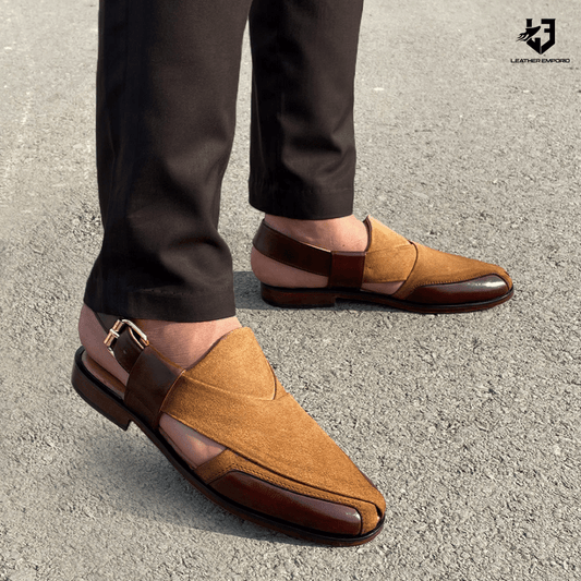 LE Pure Leather Handmade Suede Peshawar-316 Sandal peshawari